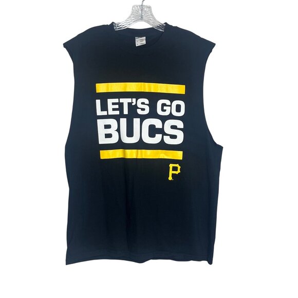 Lets Go Bucs Tank Top Pittsburgh Pirates Baseball MLB Fanwear Black Size XL - Picture 1 of 8